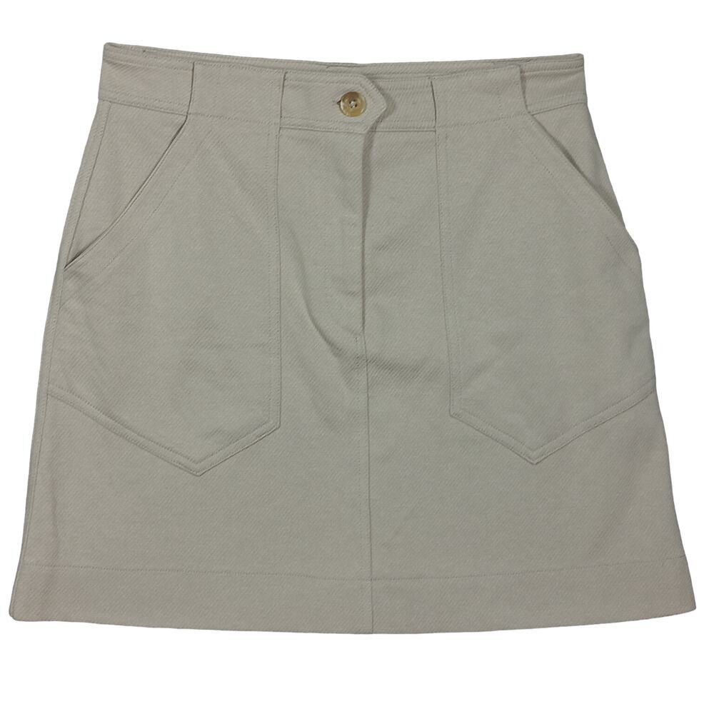 H&M Neutral Mini Skirt Size Medium Beige Pockets and Belt Loops